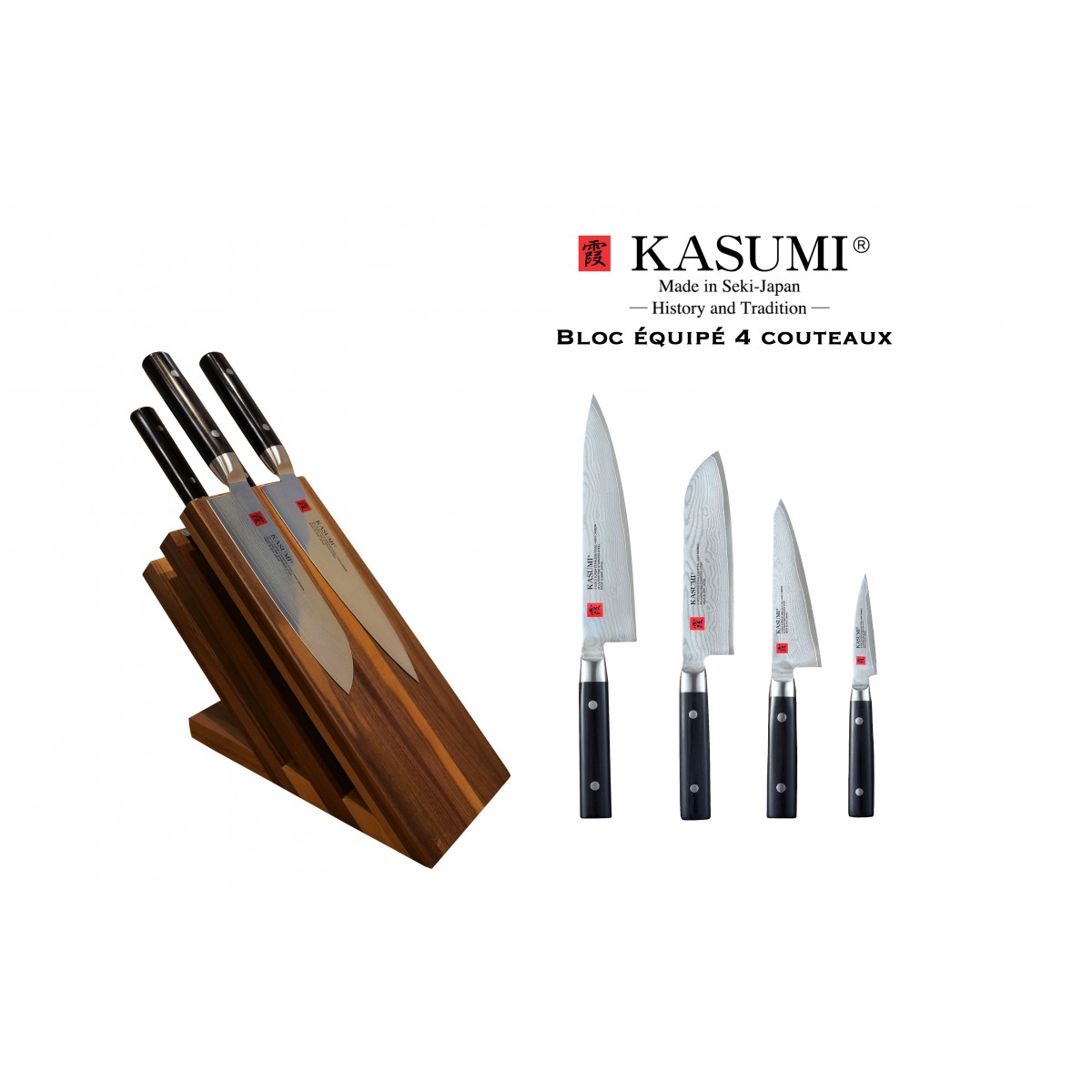 Coffret couteaux à steak x4 Kasumi Damas - Chroma France
