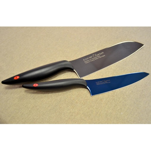 Couteau à découper 20cm - Kasumi Titanium bleu KTB3